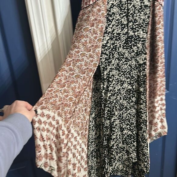 Zara Women’s Boho Chiffon Patchwork Maxi Dress Size XS - Picture 5 of 9